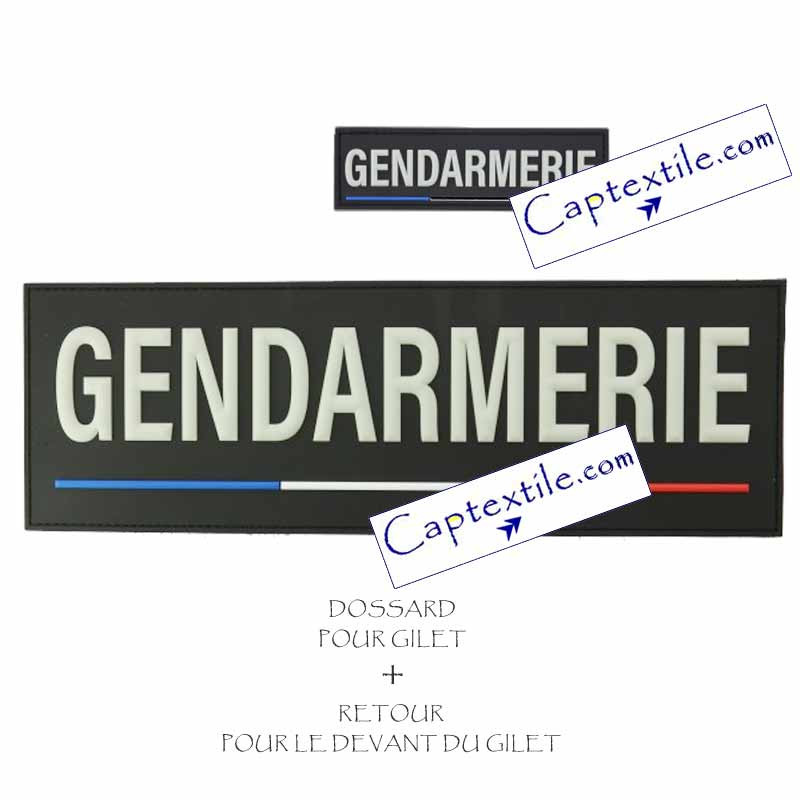 Dossard plus retour gendarmerie pour gilet