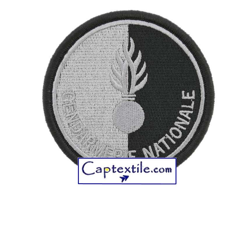 Ecusson Rond GENERIQUE GENDARMERIE BRODE BASSE VISIBILITE NOIR