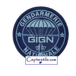 GIGN ECUSSON GENDARMERIE BRODE BASSE VISIBILITE BLEU forme ronde