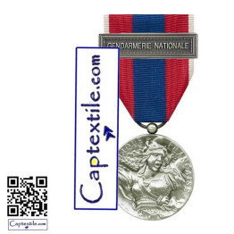 Médaille Ordonnance DEFENSE NATIONALE ARGENT AGRAFE GENDARMERIE NATIONALE