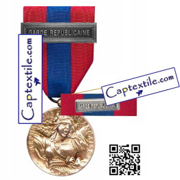 Médaille Ordonnance avec Barrette DEFENSE NATIONALE BRONZE AGRAFE GARDE REPUBLICAINE