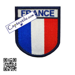 ECUSSON TRICOLORE MILITAIRE SUR VELCRO BRODE FRANCE tour marine