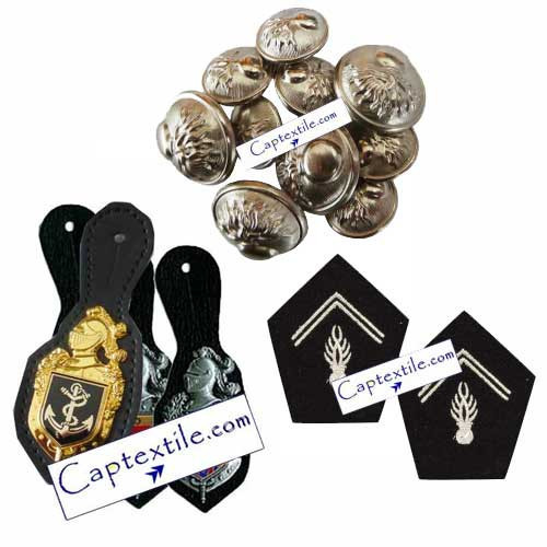 boutons et grenades de col vareuse gendarmerie | Captextile.com